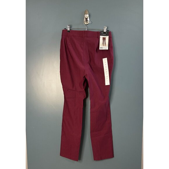 NEW Rafaella Windsor Wine Stretch Pants Size 4 Slim Fit Flat Front Mid-Rise New - Picture 4 of 4